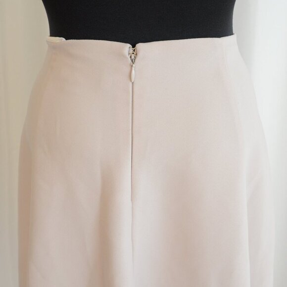 Y2K Bias Cut Satin Cream Slip Skirt Sz 6 - Picture 8 of 9